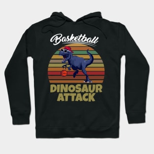 Vintage Basketball Dinosaur Hoodie